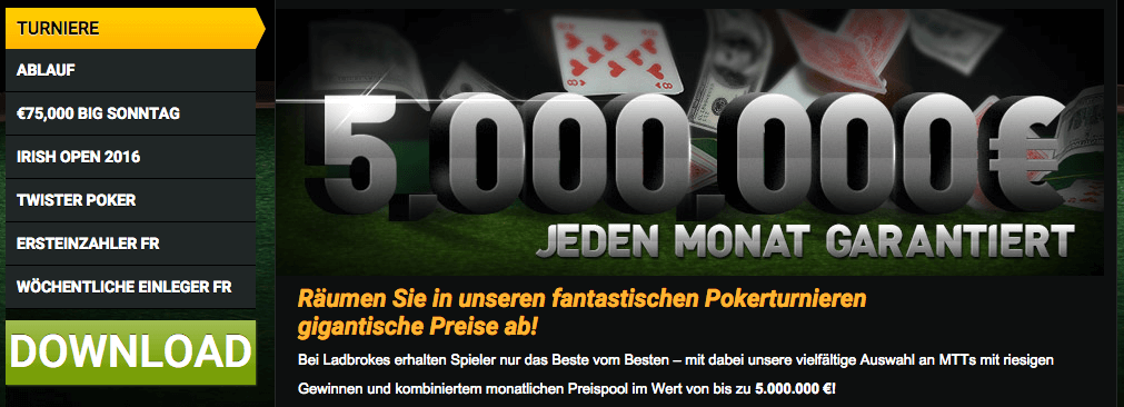 Ladbrokes Poker Tuniere